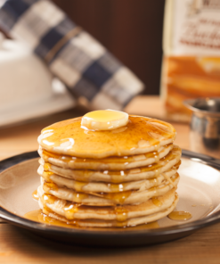 Stack of old-fashioned buckwheat pancakes