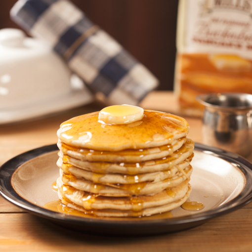 Stack of old-fashioned buckwheat pancakes