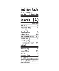 Chocolate chip cookie mix nutritional facts