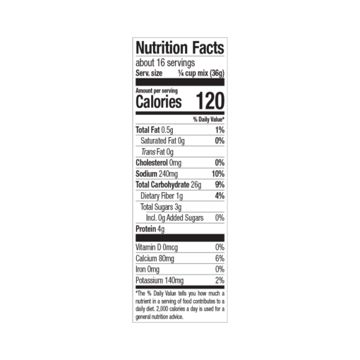 Crepe mix nutritional facts