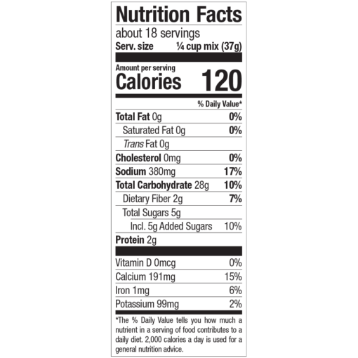 New Hope Mills Gingerbread Pancake Mix Nutritionals Facts