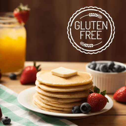 Stack of gluten free buttermilk pancakes