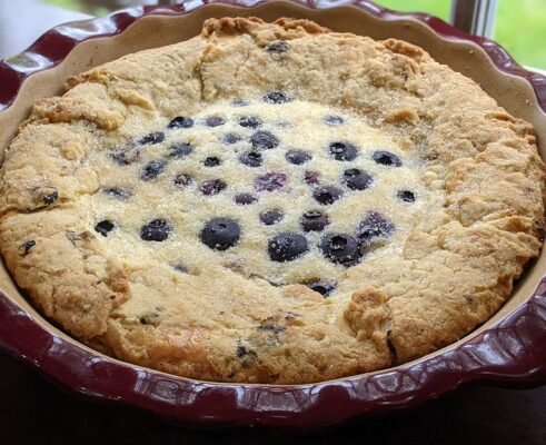 Blueberry buttermilk cheesecake