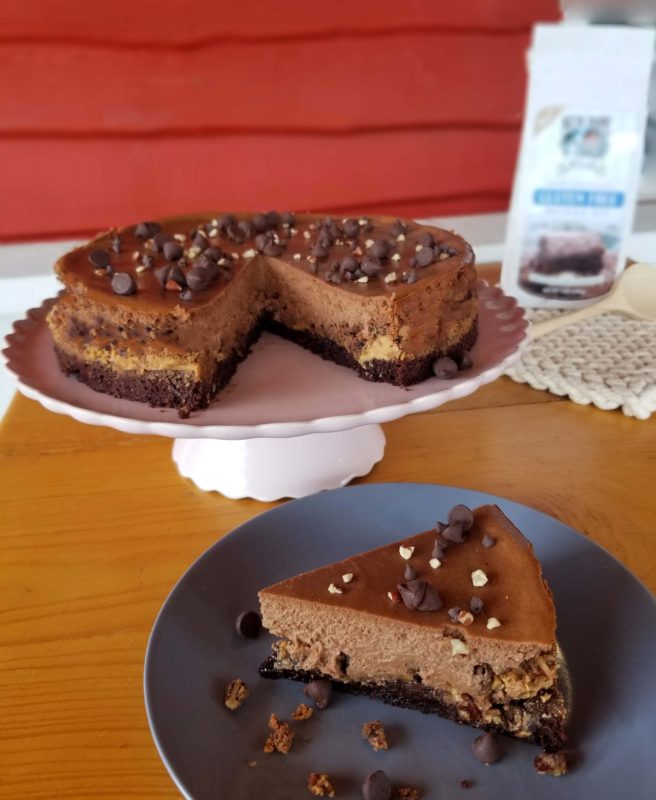 Photo of prepared New Hope Mills Gluten Free Chocolate Peanut Butter Cheesecake