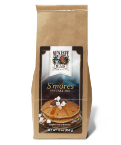 Image showing front of a bag of New Hope Mills S'mores Pancake Mix