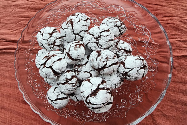 Image showing completed Chocolate crinkle cookies