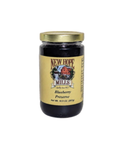 Front image of new hope mills blueberry preserve jar