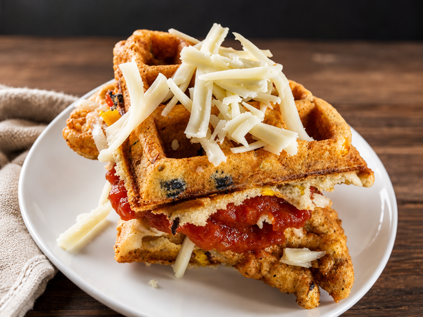 Fiesta chicken and waffle Sandwich