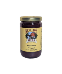 New Hope Mills Strawberry Preserves Glass jar front