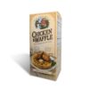 Front angled view of New Hope Mills Chicken and Waffle Mix. partial view of the nutritional panels